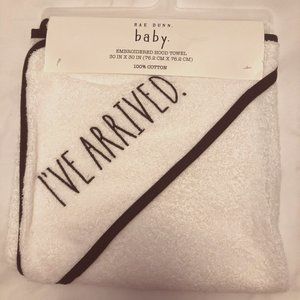 Embroidered Hood Towel - 30"x30" NEW by Rae Dunn Baby - I’ VE ARRIVED